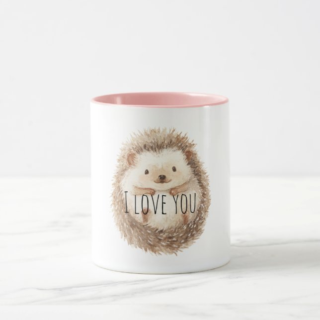 Cute Cream Hedgehog Tasse (Zentrum)