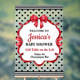 Cute Crimson Bow Baby Shower Acrylschild