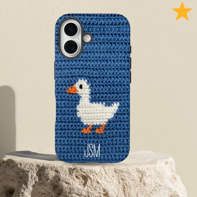 Cute Crochet Squirrel Custom Initials Monogram   Case-Mate iPhone Hülle (Von Creator hochgeladen)