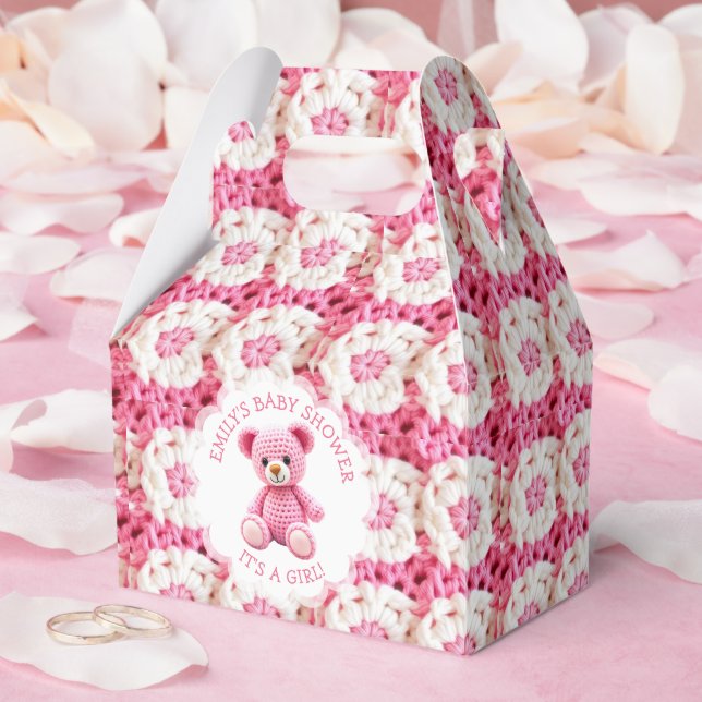 Cute Crocheted Teddy Bear Girl's Baby Shower Geschenkschachtel (Hochzeit)