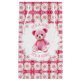 Cute Crocheted Teddy Bear Girl's Baby Shower Kleine Geschenktüte