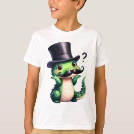 Cute Crocodile Gentleman Fun Art T-Shirt