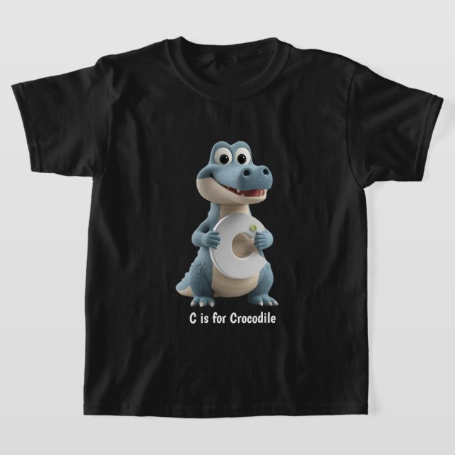Cute Crocodile Kids T-Shirt | C is for Crocodile A (Ablage )
