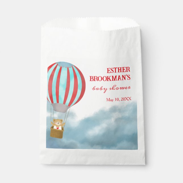 Cute Cub Over the Clouds Baby Shower Geschenktütchen (Vorderseite)