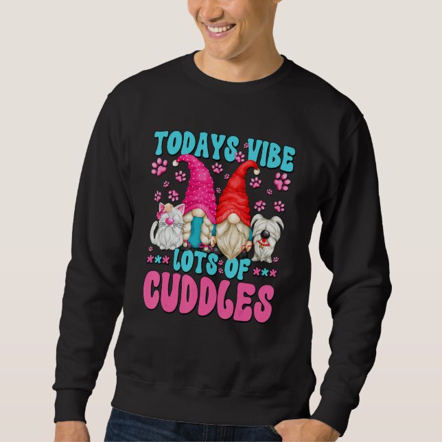 Cute Cuddles Gnome Quote For Women And Best Cat An Sweatshirt (Vorderseite)