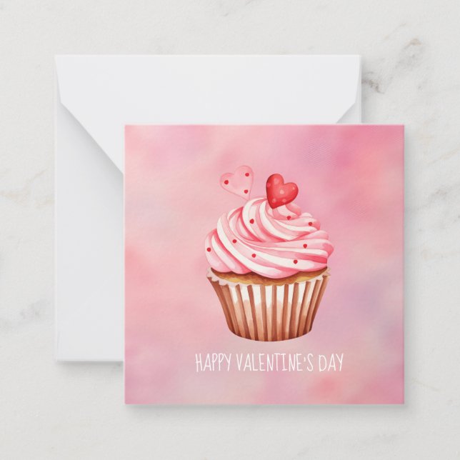 Cute Cupcake Sweet Treats Valentine's Day Cards Mitteilungskarte (Vorderseite)