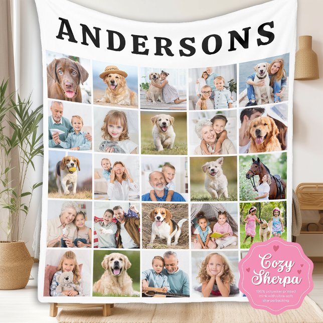 Cute Custom 25 Photos Collage Family Pets Dog Kids Sherpadecke (Von Creator hochgeladen)