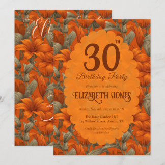 Cute Custom Lilies Themed Girl’S Birthday Einladung