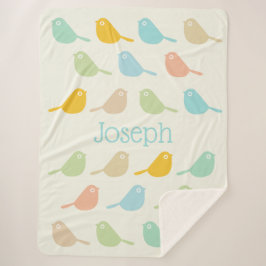 Cute Custom Little Birds Pastel Colors Boy's Sherpadecke