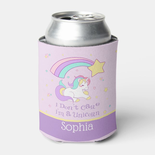 Cute Custom Personalized Magical Rainbow Unicorn Dosenkühler (Kanne Vorderseite)