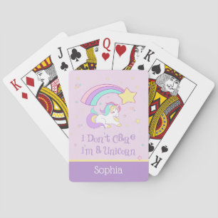 Cute Custom Personalized Magical Rainbow Unicorn Spielkarten