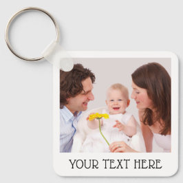 Cute Custom Photo & Name Text Aluminum Schlüsselanhänger