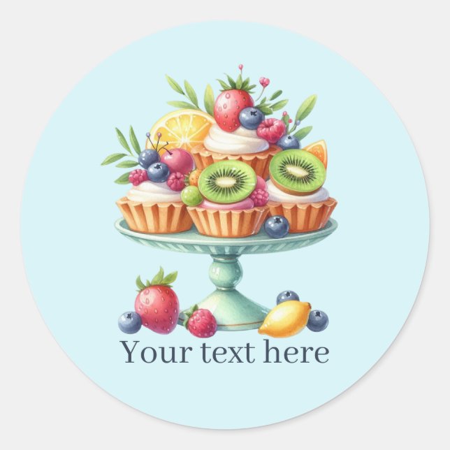 Cute customizable Bakery cupcake Runder Aufkleber (Vorderseite)
