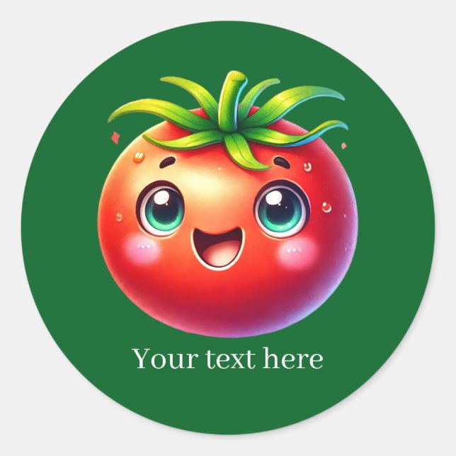 Cute customizable business tomato runder aufkleber (Vorderseite)