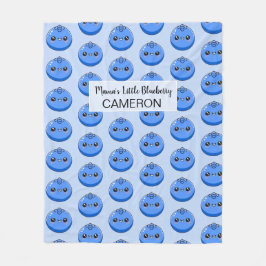 Cute Customizable Kawaii Blueberry Blue Fleecedecke