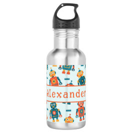 Cute Customizable Robot Print Edelstahlflasche