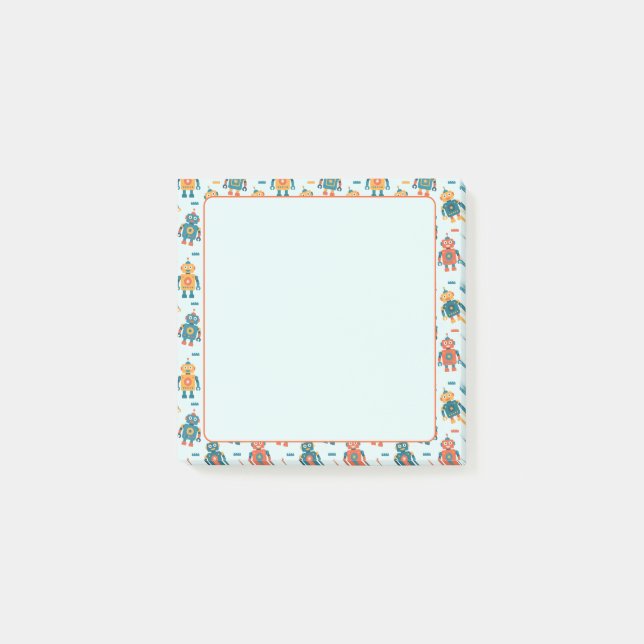 Cute Customizable Robot Print Post-it Klebezettel (Vorderseite)