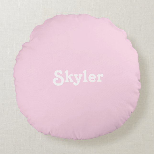 "cute" customize change name light pink rundes kissen (Vorderseite)