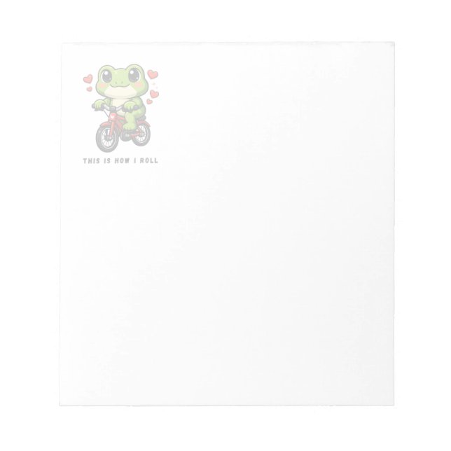 Cute Cycling Frog | Kawaii Frog Bicycle Art Notizblock (Vorderseite)