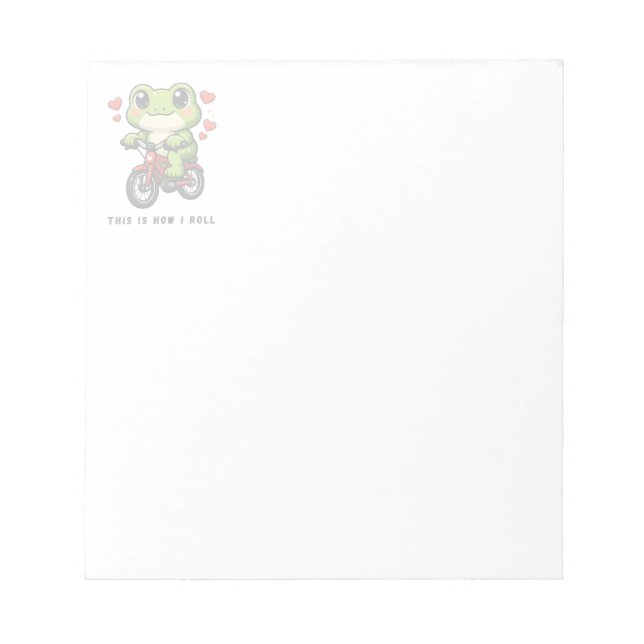 Cute Cycling Frog | Kawaii Frog Bicycle Art Notizblock (Vorderseite)
