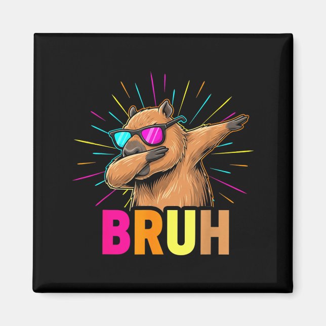 Cute Dabbing Capybara Funny Animal Meme Capy Lover Magnet (Vorne)