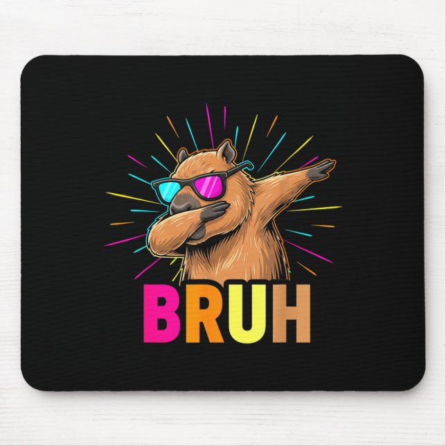 Cute Dabbing Capybara Funny Animal Meme Capy Lover Mousepad (Vorne)