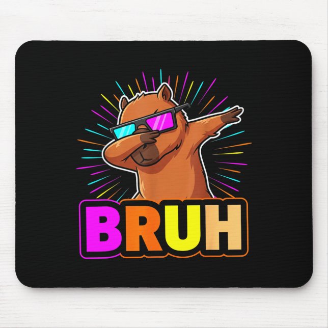 Cute Dabbing Capybara Funny Animal Meme Capy Lover Mousepad (Vorne)