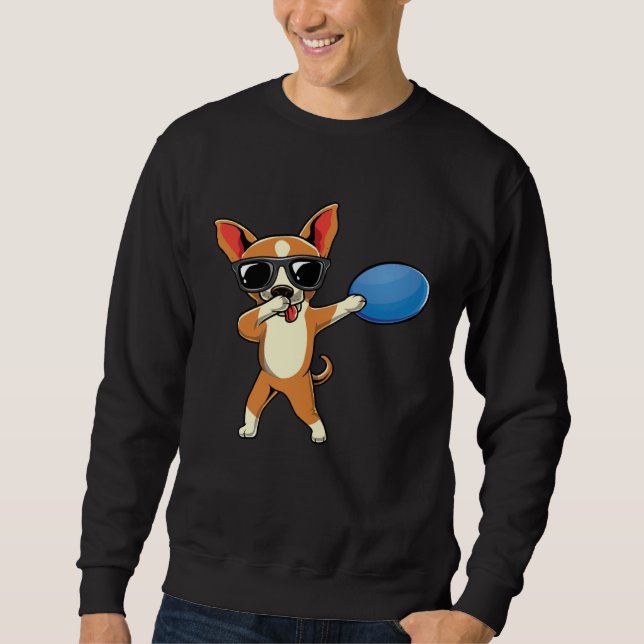 Cute Dabbing Chihuahua Dog Dab Boys Frisbee Disc G Sweatshirt (Vorderseite)