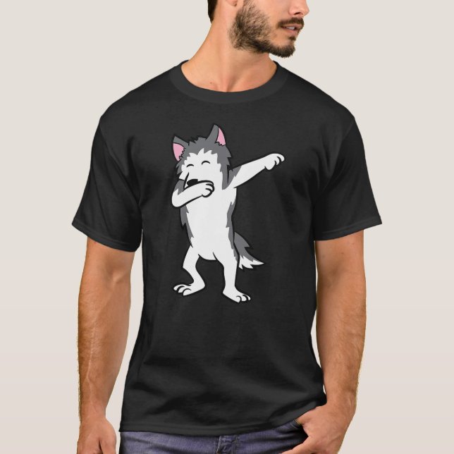 Cute Dabbing Husky Dog Love Huskies Kids Husky T-Shirt (Vorderseite)