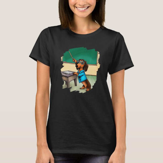 Cute Dachshund Chiweenie Teacher Professor School  T-Shirt (Vorderseite)