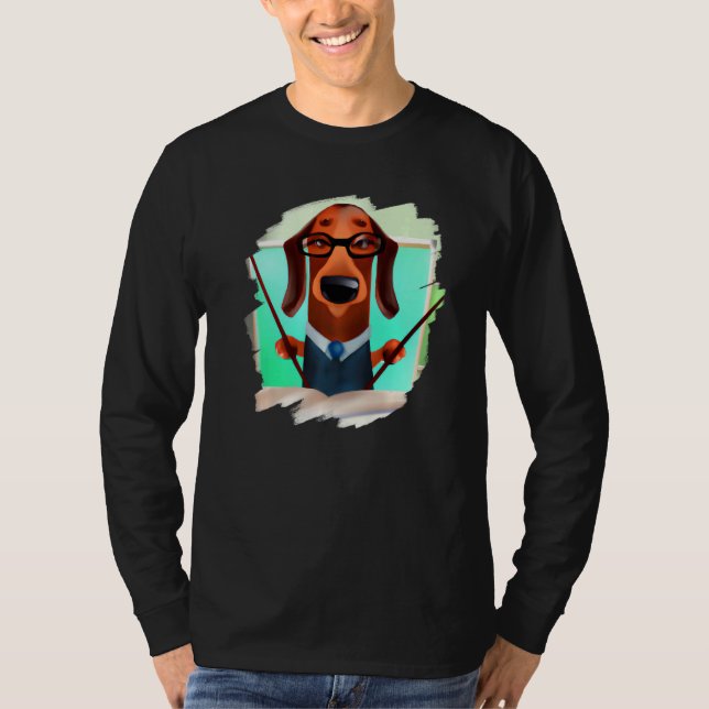 Cute Dachshund Chiweenie Teacher Professor School  T-Shirt (Vorderseite)
