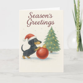 Cute Dachshund Christmas Card - Sausage Dog Feiertagskarte