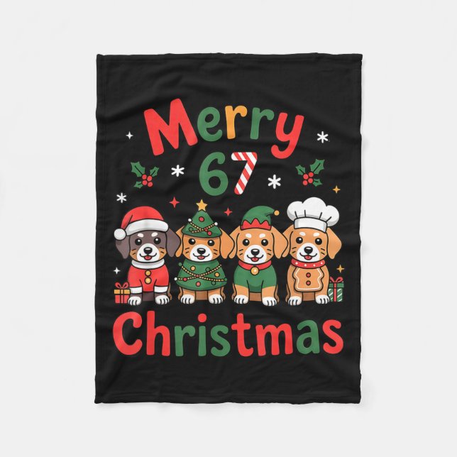 Cute Dachshund Christmas Design Funny Holiday Dog  Fleecedecke (Vorderseite)