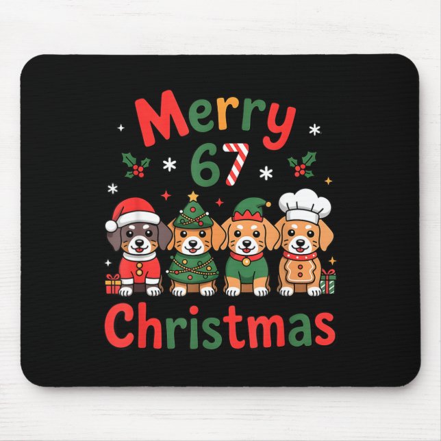 Cute Dachshund Christmas Design Funny Holiday Dog  Mousepad (Vorne)