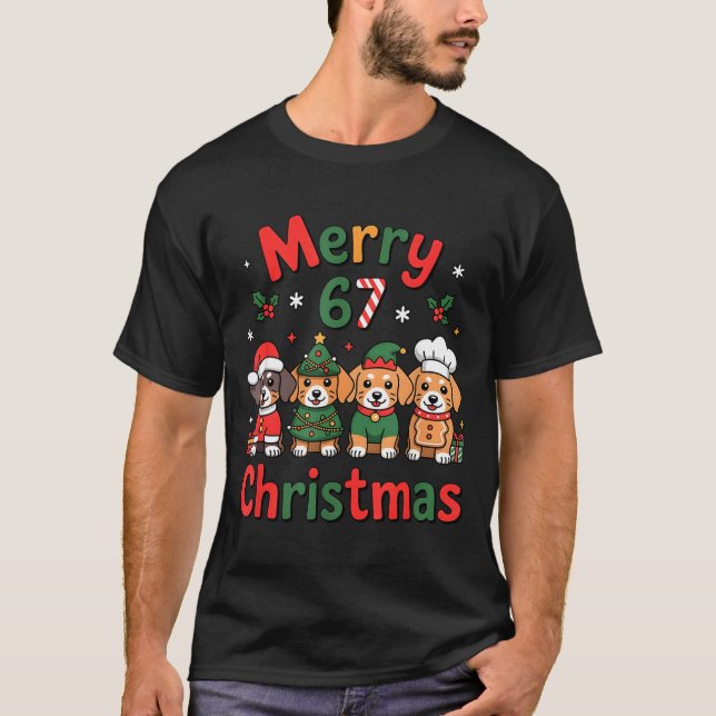 Cute Dachshund Christmas Design Funny Holiday Dog  T-Shirt (Vorderseite)