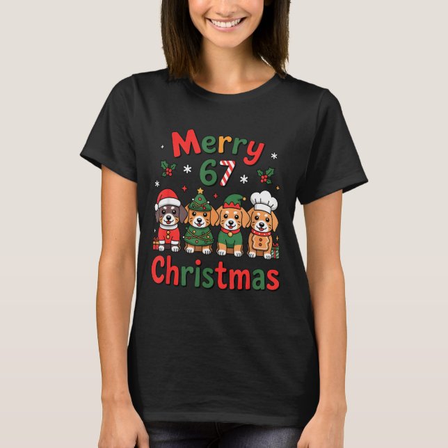 Cute Dachshund Christmas Design Funny Holiday Dog  T-Shirt (Vorderseite)