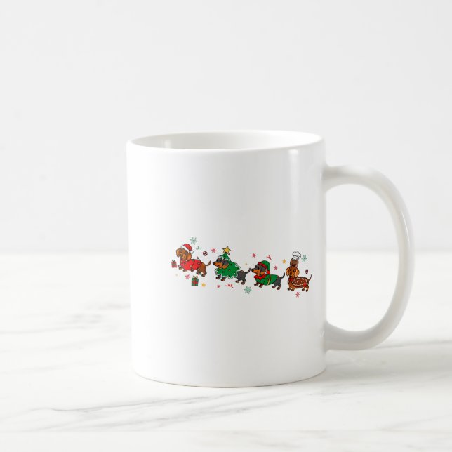 Cute Dachshund Christmas Parade Christmas  Kaffeetasse (Rechts)
