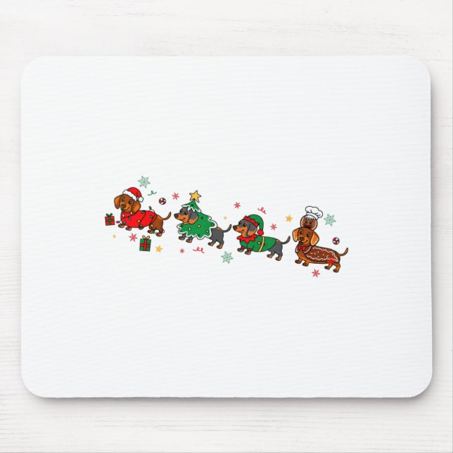 Cute Dachshund Christmas Parade Christmas  Mousepad (Vorne)