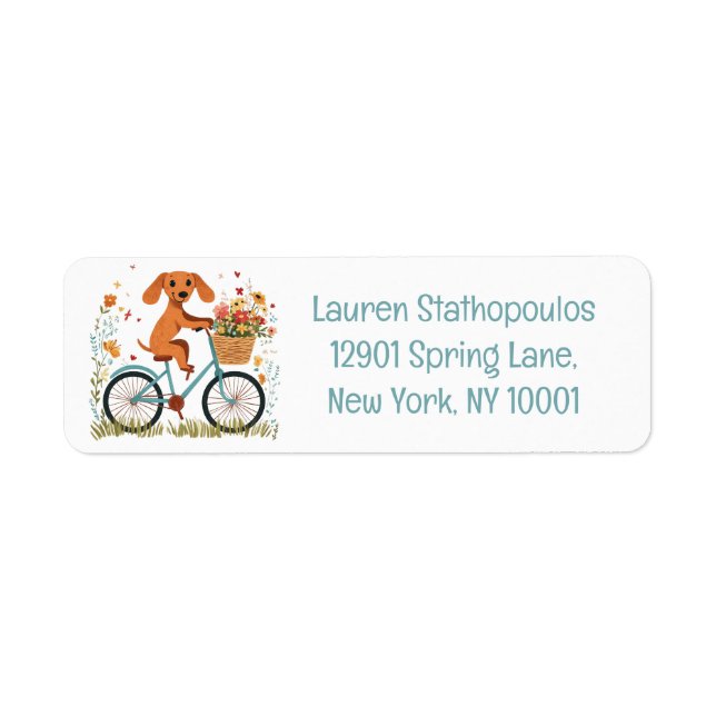 Cute Dachshund Dog Biking Spring Flowers (Vorne)