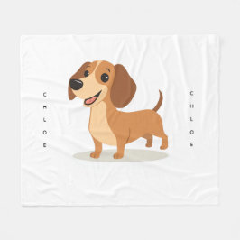 Cute Dachshund Dog Blanket – Cozy Illustrated Pet  Fleecedecke