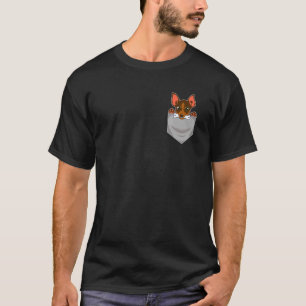 Cute Dachshund Dog With Bone In Pocket Breast Poc T-Shirt