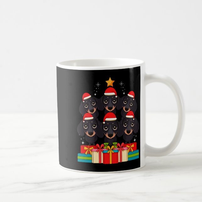 Cute Dachshund Le Doxie Christmas Tree Xmas Hat Lo Kaffeetasse (Rechts)