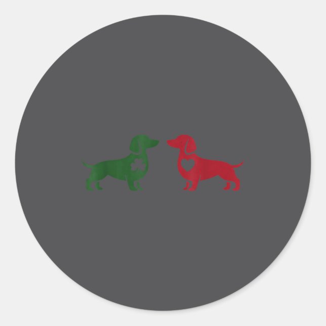 Cute Dachshund Valentines Patrick's Day Lover Dog  Runder Aufkleber (Vorderseite)