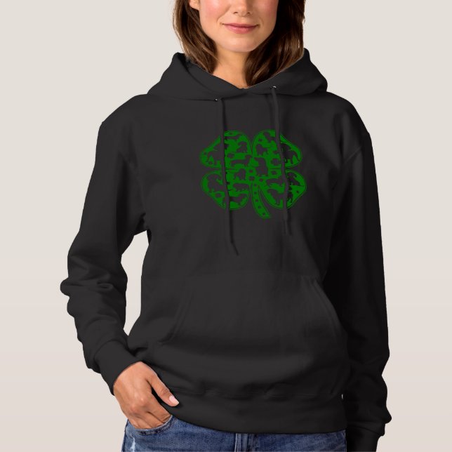 Cute Dachshund Wiener Dog Shamrock C Saint Patrick Hoodie (Vorderseite)
