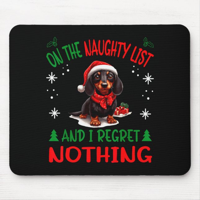 Cute Dachshund Wiener Doxie Dog Dog Christmas On T Mousepad (Vorne)
