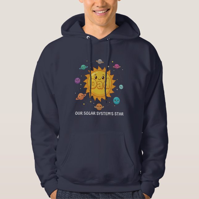 Cute Dad Solar System Star Space Cartoon Hoodie (Vorderseite)