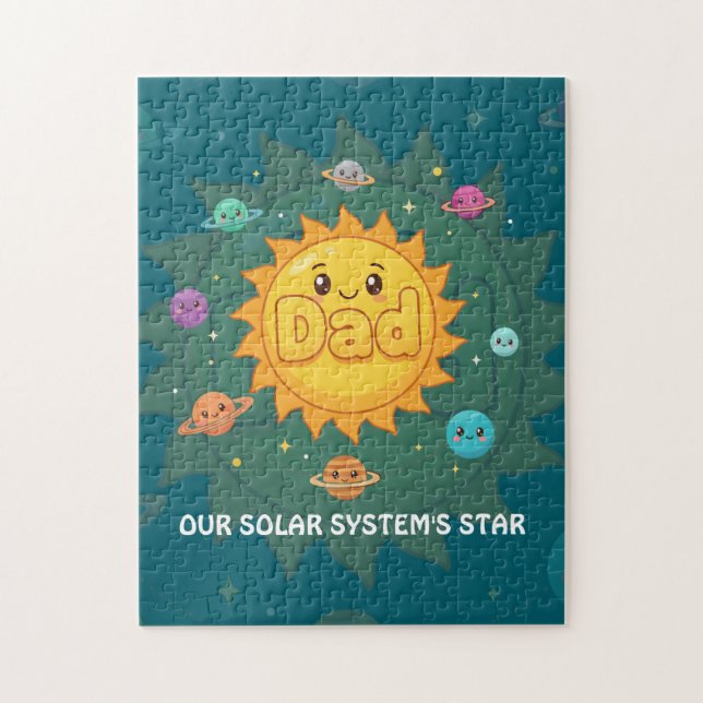 Cute Dad Solar System Star Space Cartoon Puzzle (Vertikal)