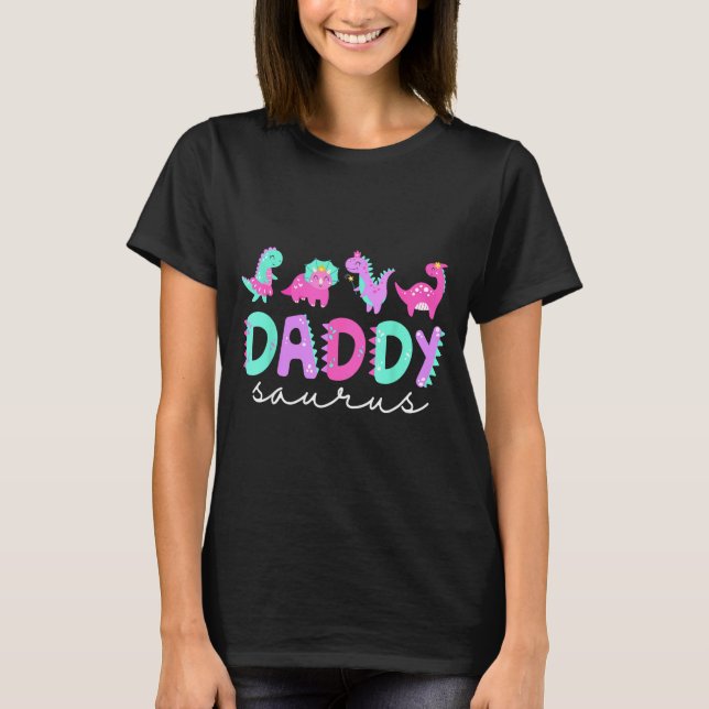 Cute Daddy Saurus Dad Dinosaur Birthday Boy Girl F T-Shirt (Vorderseite)