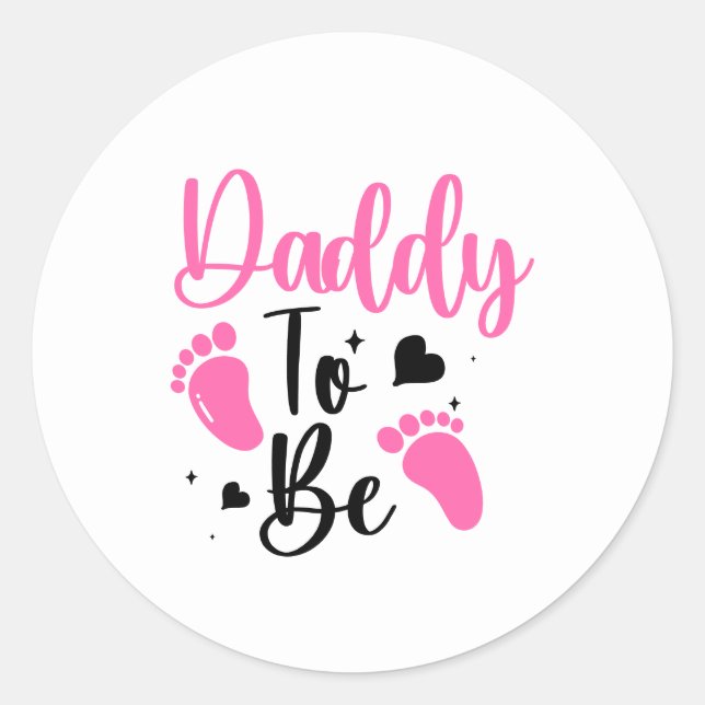 Cute Daddy-to-be word art  Runder Aufkleber (Vorderseite)