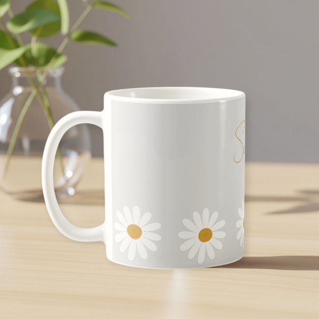 Cute daisy ceramic mug, Daisy cappuccino cup  Kaffeetasse (Von Creator hochgeladen)